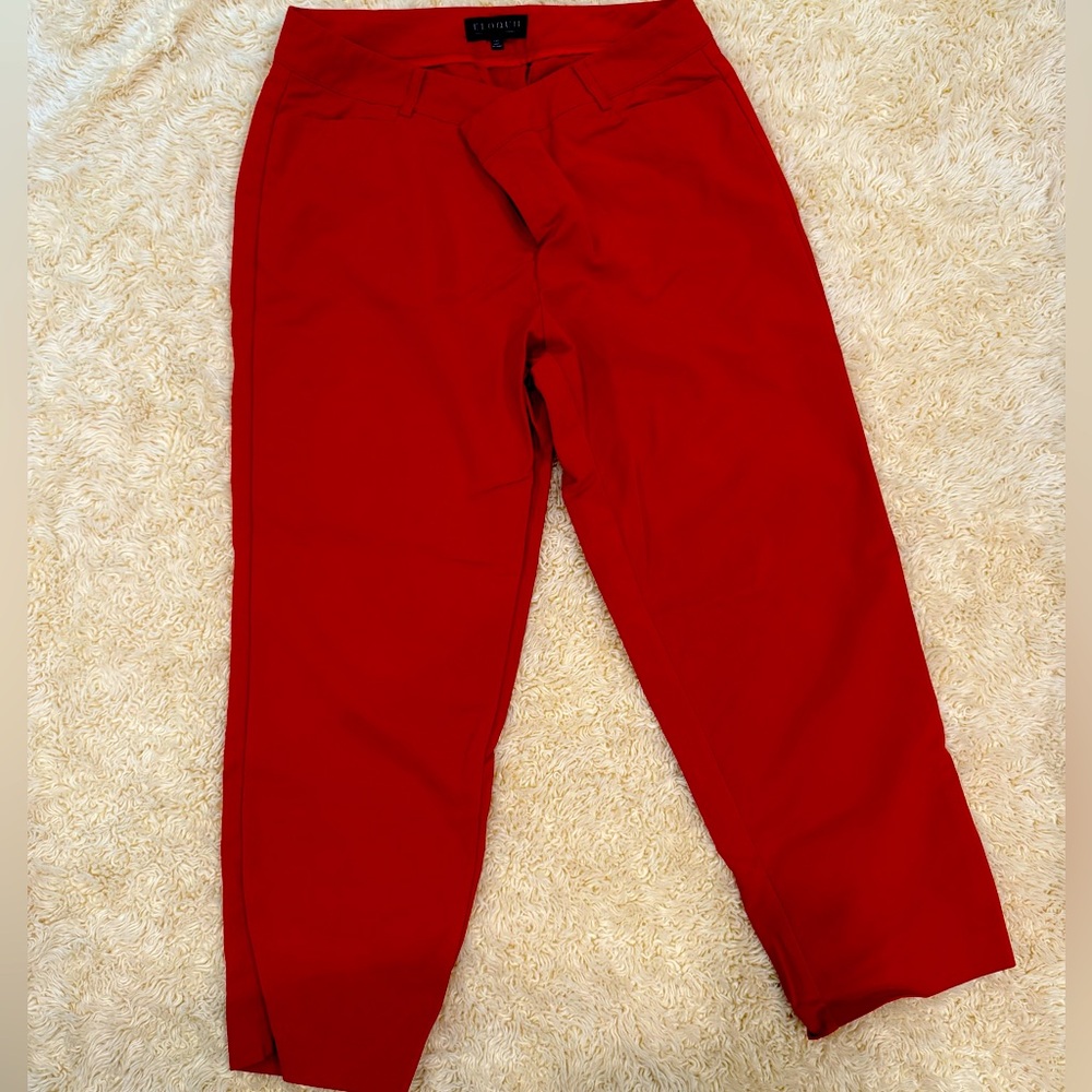 Eloquii Red Cropped Ankle Pants